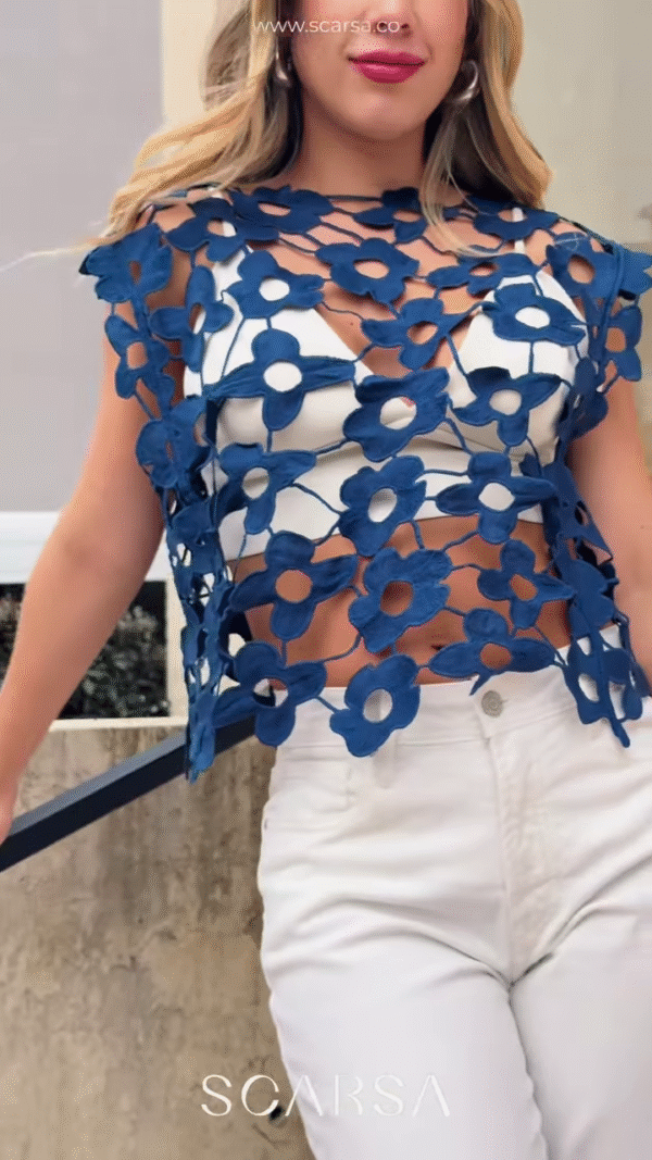 💠 Bloomveil – Sculpted Sheerness in Petal Blue